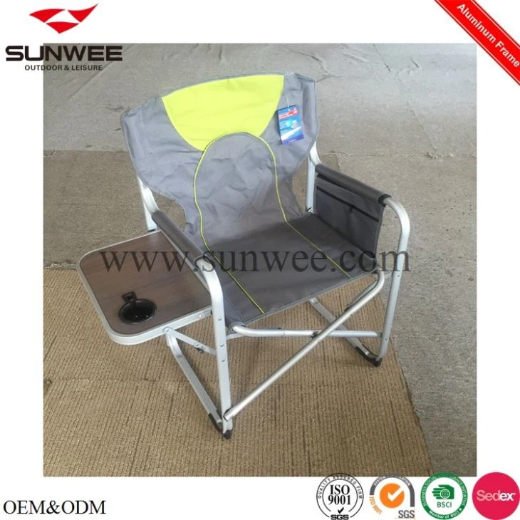 Aluminum Director Chair with Folding Tray and Cup Holder