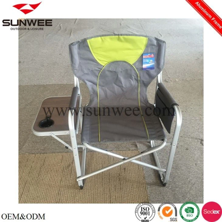 Aluminum director chair with side table